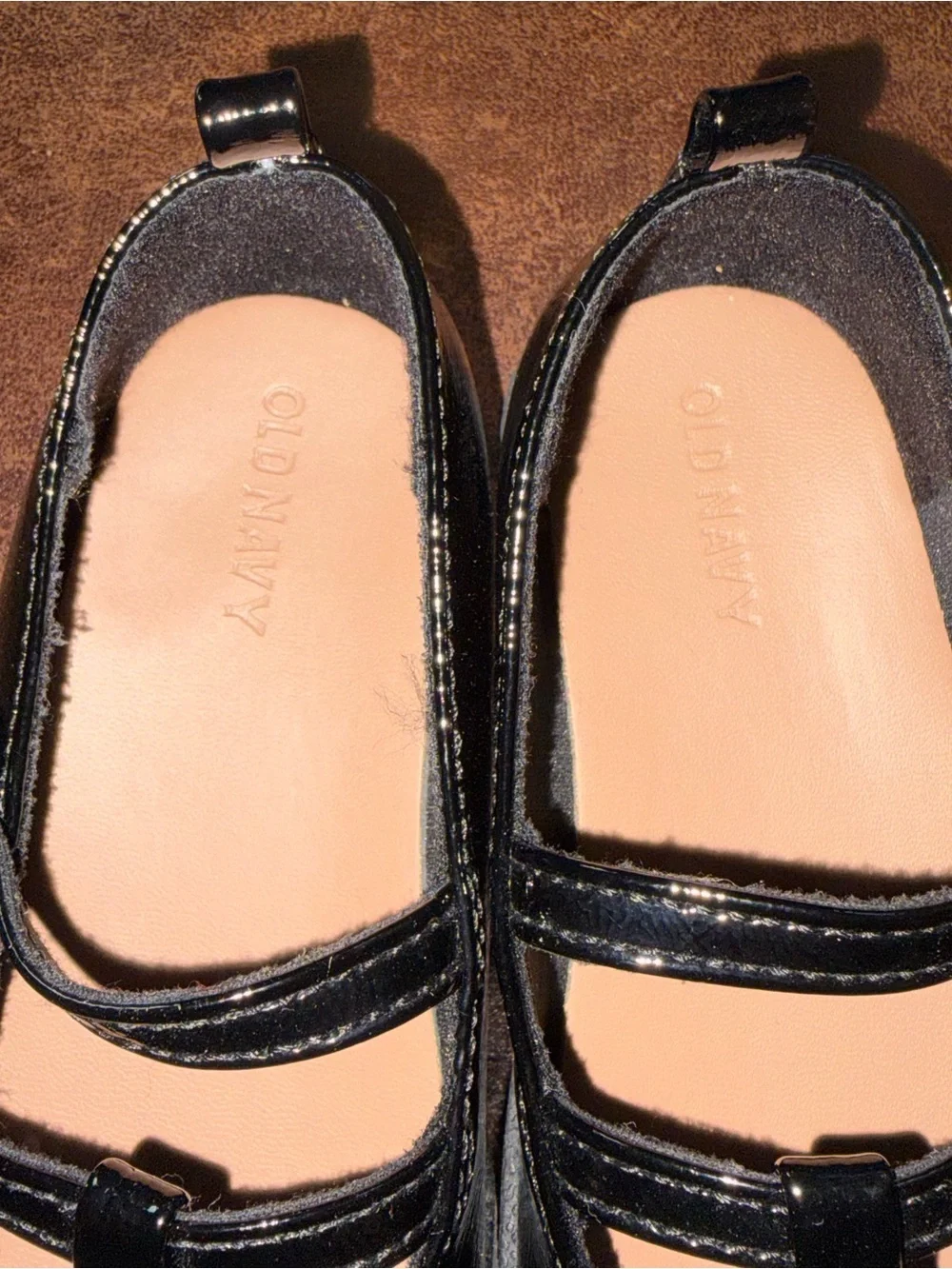 Old Navy Black Patent Double-Strap Mary Jane Shoes